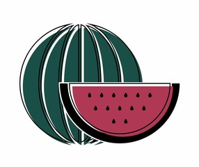 Simple colored illustration of watermelon vector icon