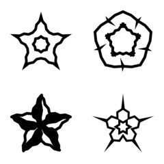 Wavestar Flat Icon Set Isolated On White Background