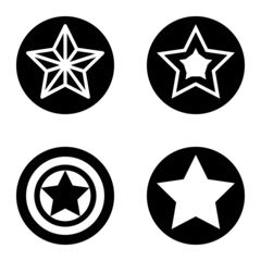Stars1sg Flat Icon Set Isolated On White Background
