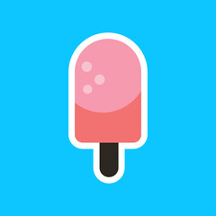 summer sticker illustration in cartoon style