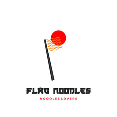 Abstract noodle flag illustration logo icon