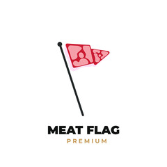 Meat flag icon illustration logo