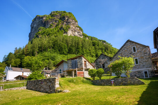 Brione village in Verzasca valley, Switzerland