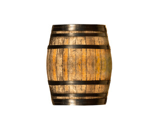 old wooden barrel for food products isolated