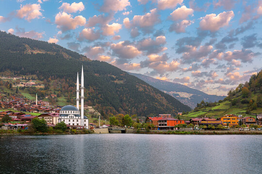 trabzon-turkey.October 2021.Mountain village of Uzungol in Trabzon