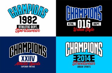 Set champions vintage design graphic typography for t-shirt - 507619900