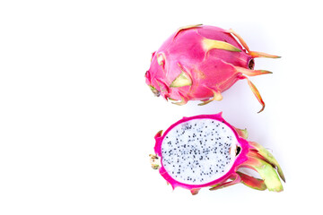 Dragon fruits isolated on white background