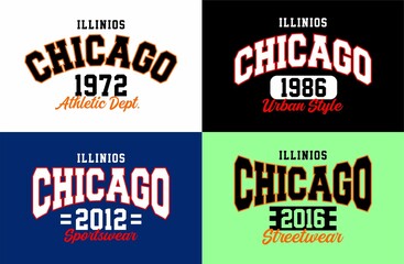 Set Chicago vintage design graphic typography for t-shirt - 507619949