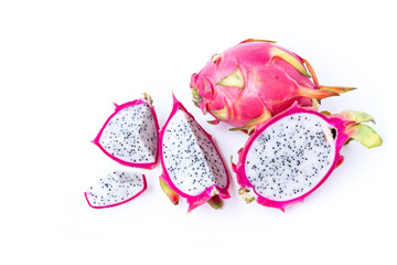 Dragon fruits isolated on white background