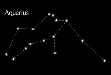 Aquarius constellation on black background. © Dickov