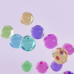 Glass balls  3d image, 3d rendering