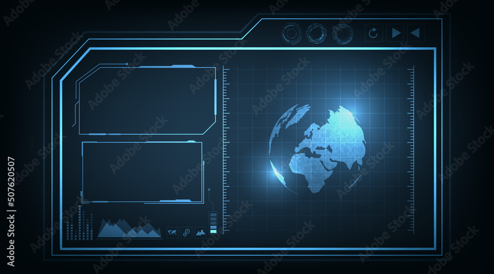 Poster Hud futuristic screen elements.high tech screen,Futuristic frames. Template frame technology abstract background.
