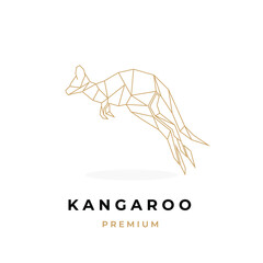 Simple geometric illustration logo kangaroo jumping