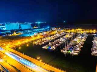 小樽港マリーナの夜景（北海道小樽市）