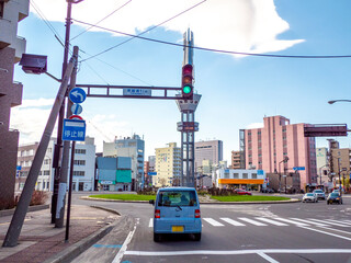 環状交差点の常盤ロータリー（北海道旭川市）