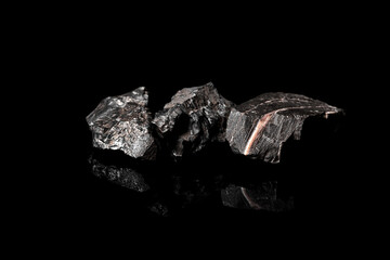 Naklejka premium Macro Close up image of raw material Manganese Ore rock isolated