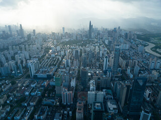 Aerial view of beautiful downtown landscape in shenzhen, China