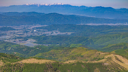 Naklejka premium 蓼科山から見る中央アルプス方面