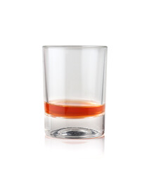 Scotch whiskey in elegant glass on white background