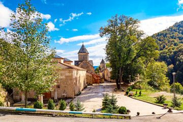 Fototapeta na wymiar Ancient Haghartsin monastery located near the town of Dilijan in the Tavush Province of Armenia. Sunny day