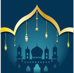 Happy Muharram. Islamic banner, postcard.