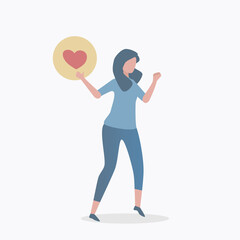 Strong and confident woman,Motivation and Power of Love,Vector illustration.