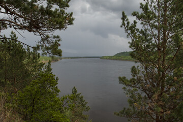 landscape view of the river and forest