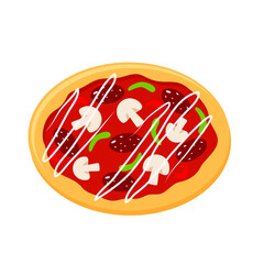 tasty pizza flat design for food card