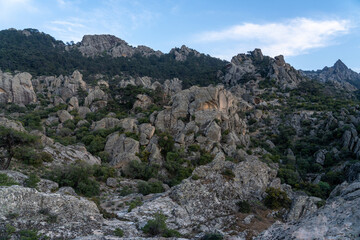 Landscape with rocks and clouds