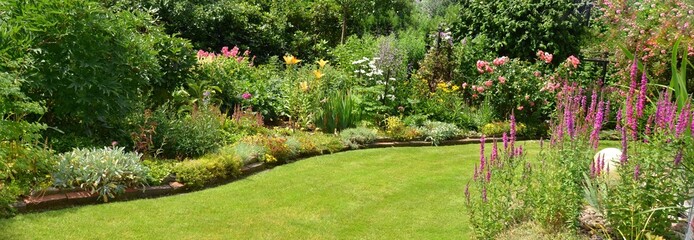 summer garden panorama