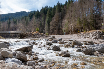 Fototapeta na wymiar river in the mountains (Partnach gorge in Garmisch-Partenkirchen) 