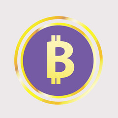 Obraz premium Bitcoin flat symbol, bitcoin logo, cryptocurrency.