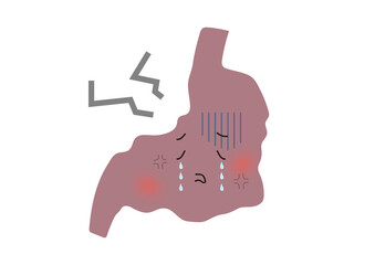 荒れて傷んだ胃キャラクター