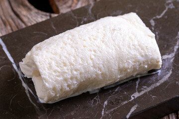 Clotted cream. Fresh milk cream. Fresh cow cream prepared daily. Close-up.