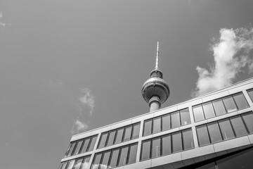 the great berlin television tower in beautiful weather