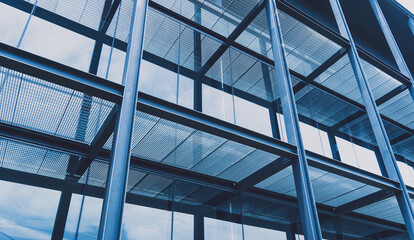 Abstract geometric background with modern office building