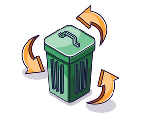 Flat isometric concept illustration. organic waste recycling