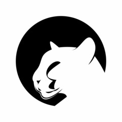 Puma  panther  cougar  leopard Logo design vector illustration