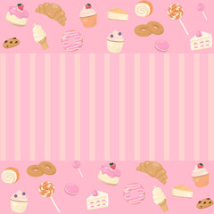 Pink and sweet dessert bakery background
