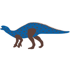 Vector Blue and Brown Dinosaur Fukuisaurus
