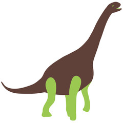 Vector dinosaur Jobaria with a long neck stands on four legs