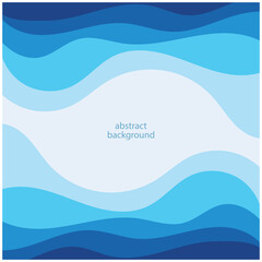 Blue wave vector abstract background flat design stock illustration