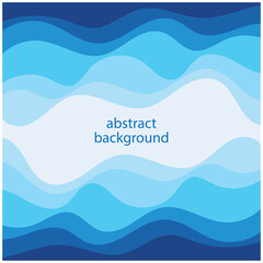 Blue wave vector abstract background flat design stock illustration