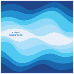 Blue wave vector abstract background flat design stock illustration