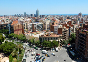 Barcelona, Spain, Looking at the City of Barcelona from the top of La Sagrada Familia
