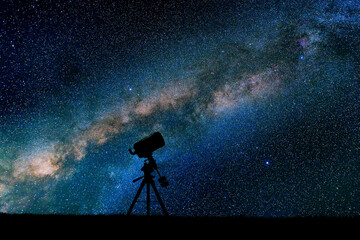 星空と天体望遠鏡