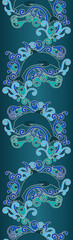 Seamless banner with dolphin, vector illustration