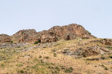 Fototapeta na wymiar The caves on Mount Arbel located on the coast of Lake Kinneret - the Sea of Galilee, near the city of Tiberias, in northern Israel