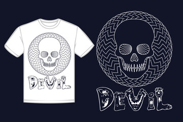 Fototapeta premium Devil T-shirt design vector file