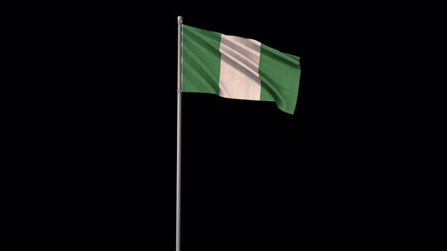 Nigeria flag, 4k video background is transparent